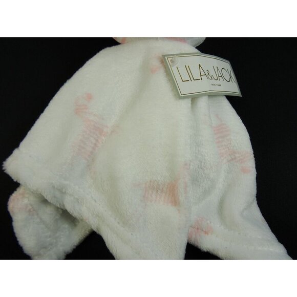 Lila and Jack Pink White Zebra Lovey Baby Security Blanket - Picture 3 of 9